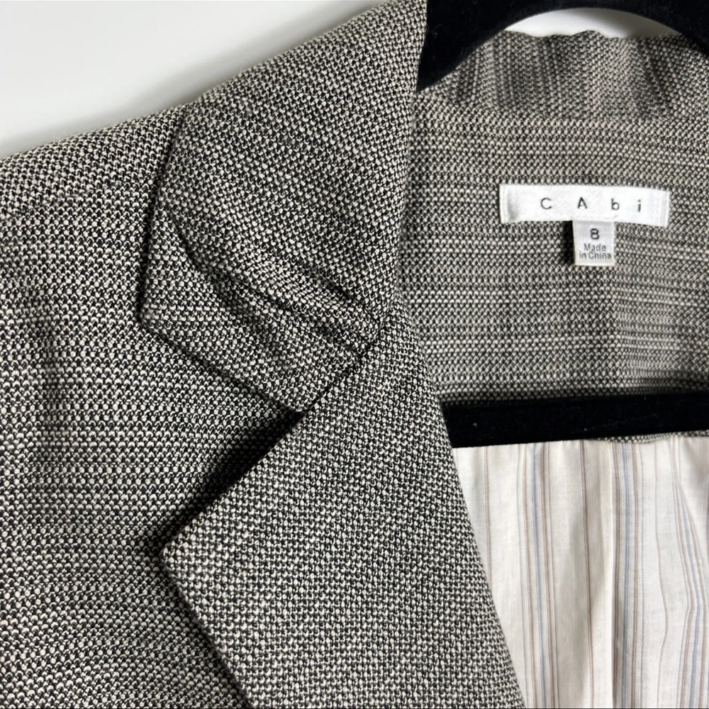 CABi Barrister Tweed Ruched 3/4 Sleeve Womens Blazer Style 923  Brown Size 8 - Picture 5 of 12